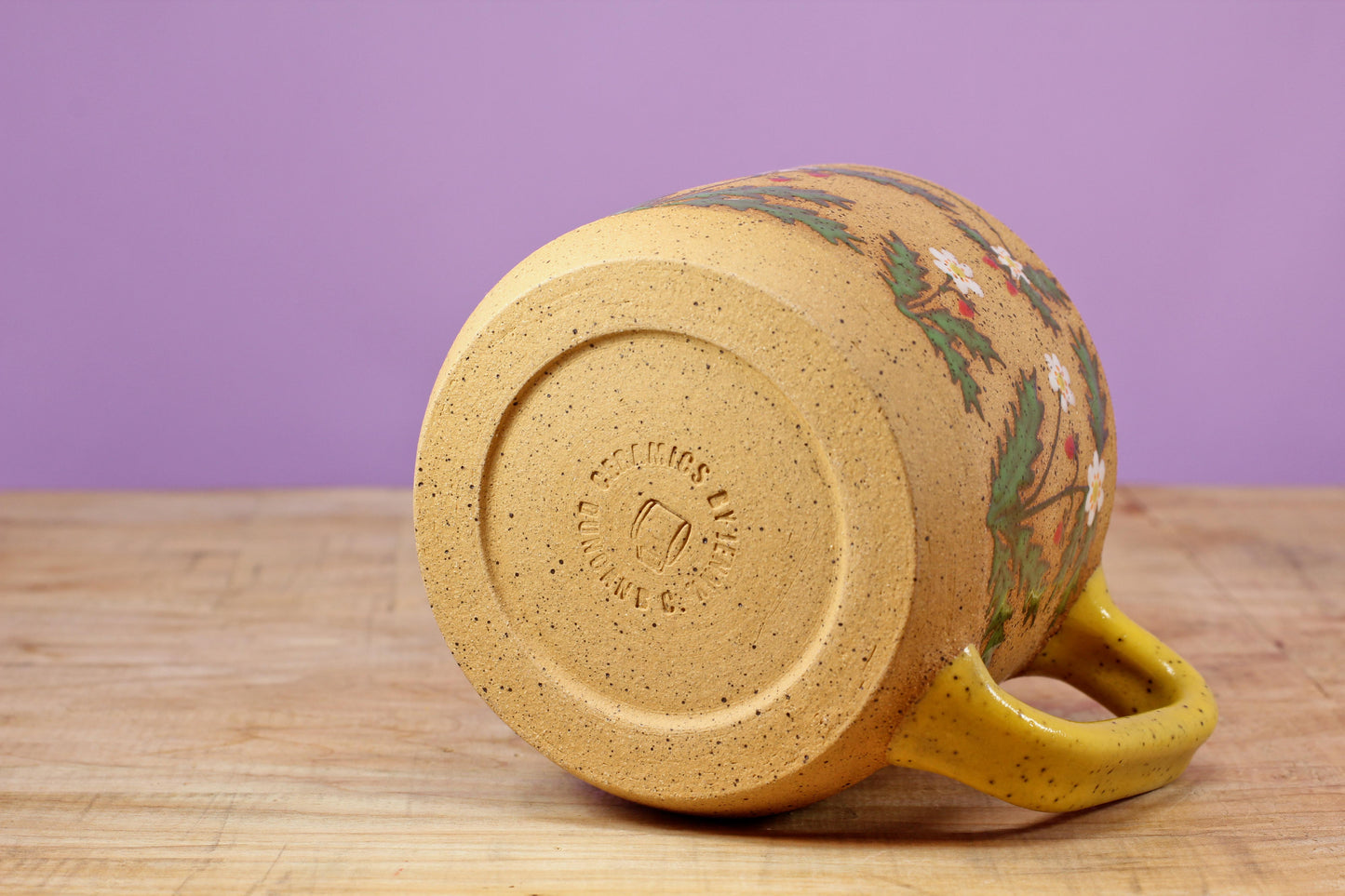 Wildflower Strawberry Mug -Yellow #35- (12 oz.)