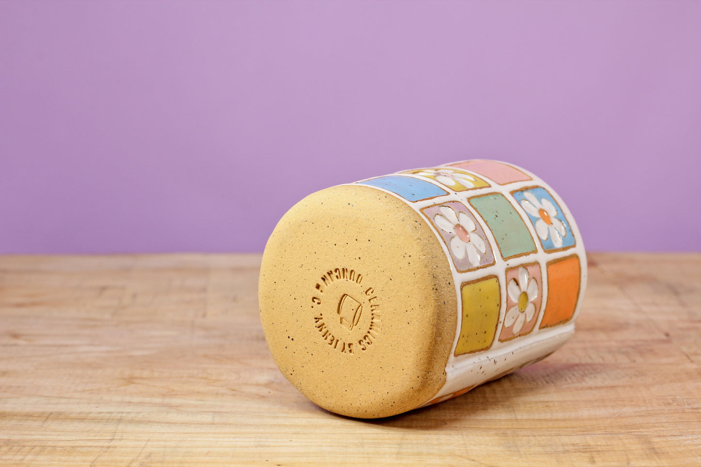 Flower Block Tumbler #73- (8.5 oz.)