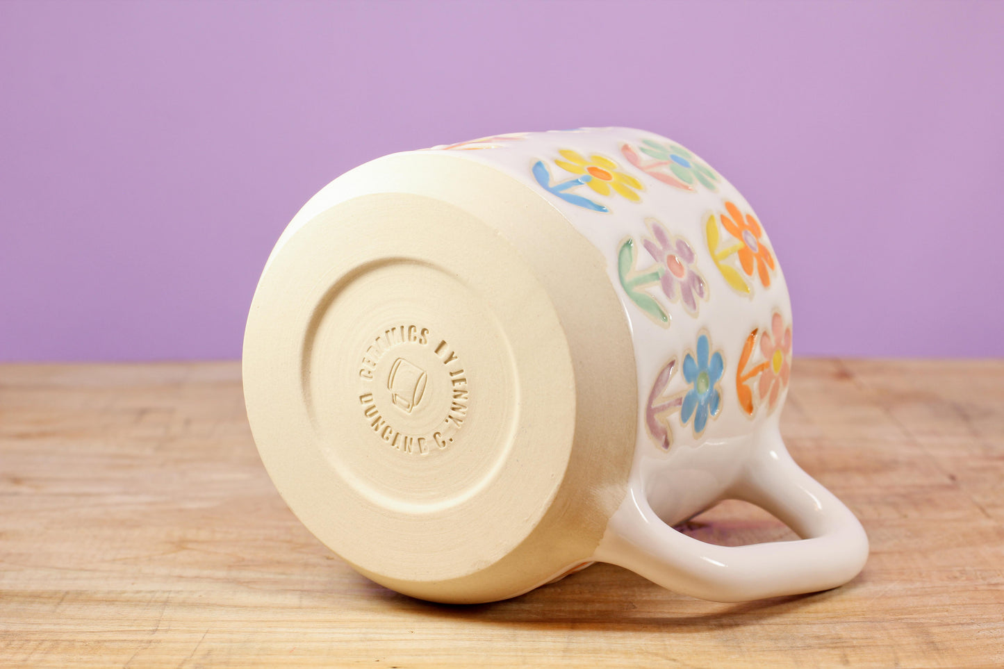 Stemmed Flower Mug-Turqu #138- (13.5 oz.)