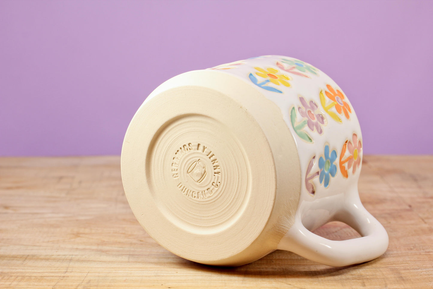 Stemmed Flower Mug-Pink #139- (13 oz.)