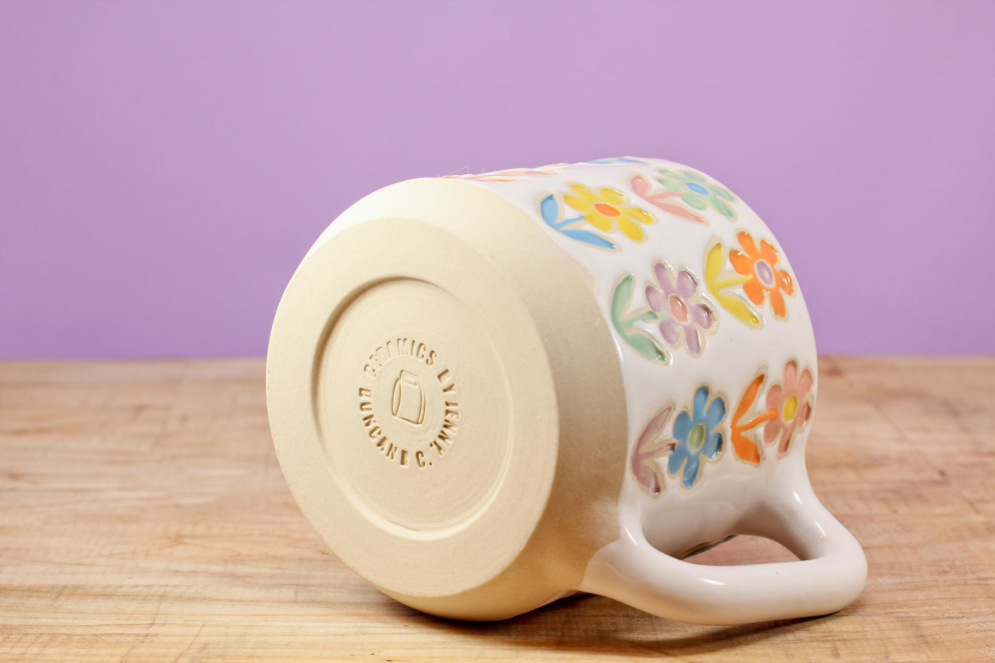 Stemmed Flower Mug-Pink #140- (11 oz.)