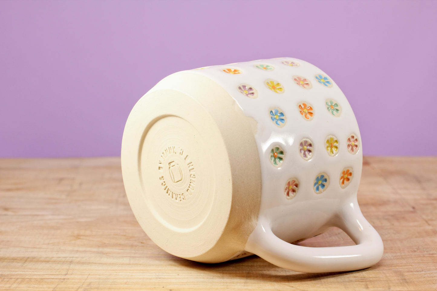 "Tiny Flower" Mug-Turqu. #148- (12 oz.)