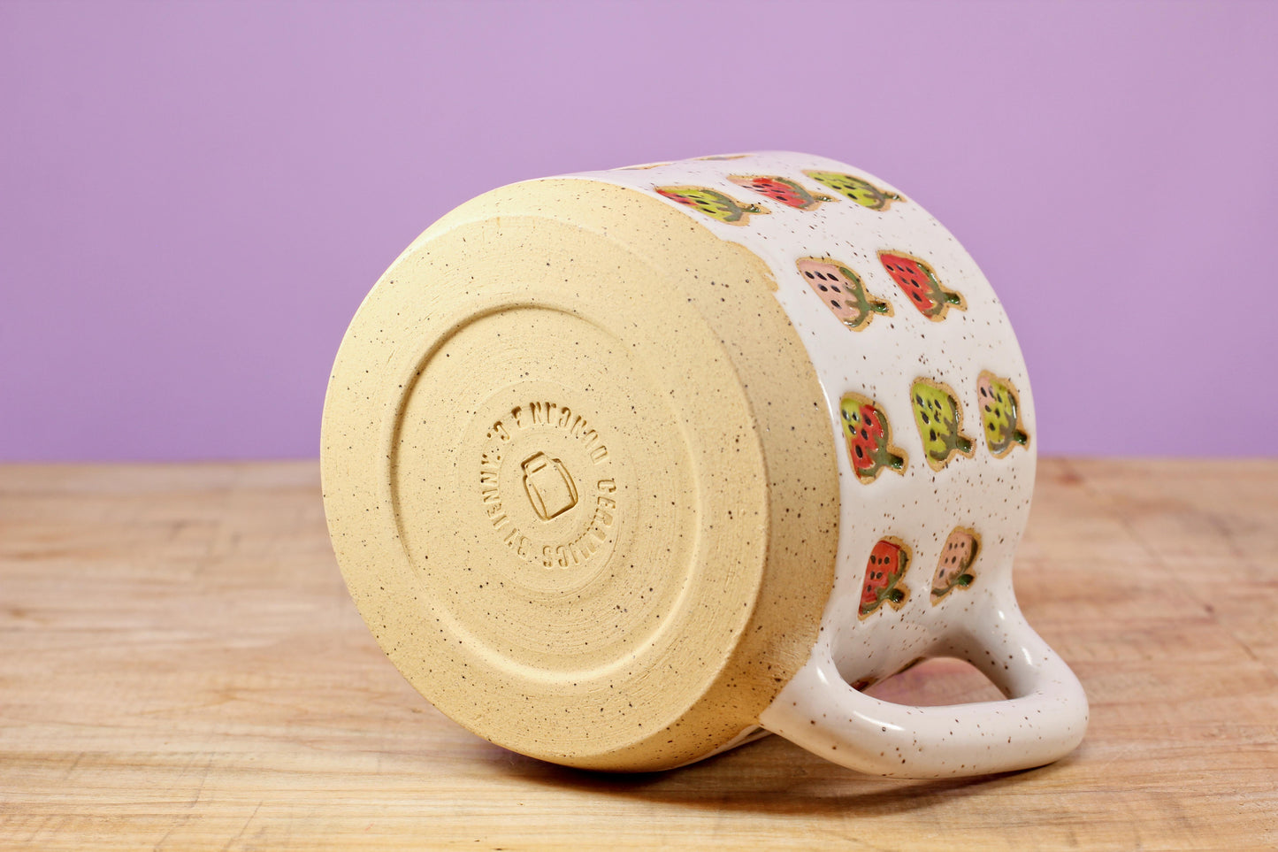 Strawberry Stamped Mug #157- (13 oz.)