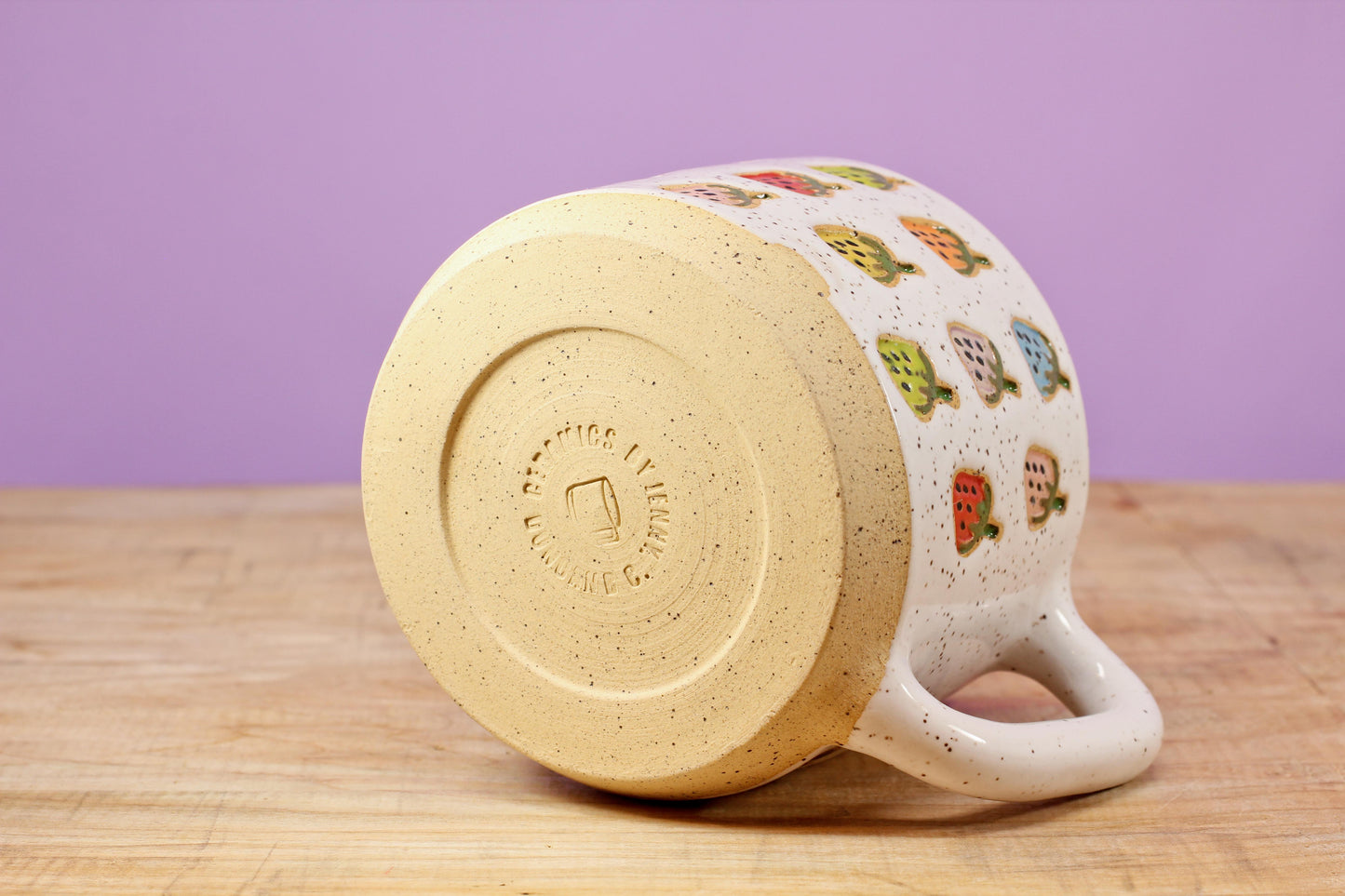 Strawberry Stamped Mug Rainbow #158- (12 oz.)