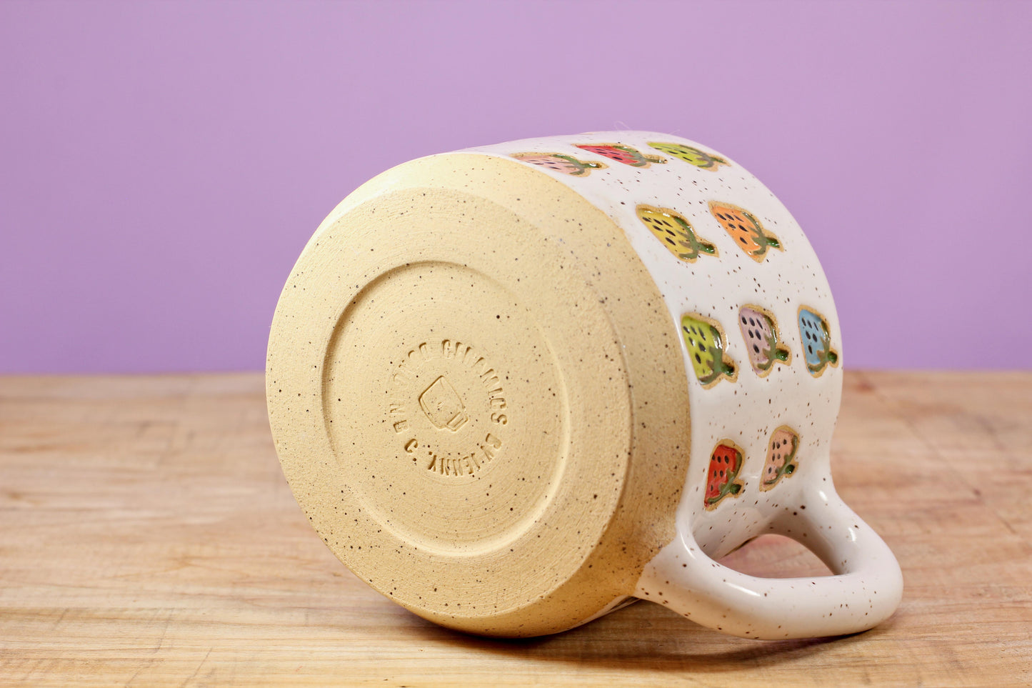 Strawberry Stamped Mug Rainbow #159- (12 oz.)