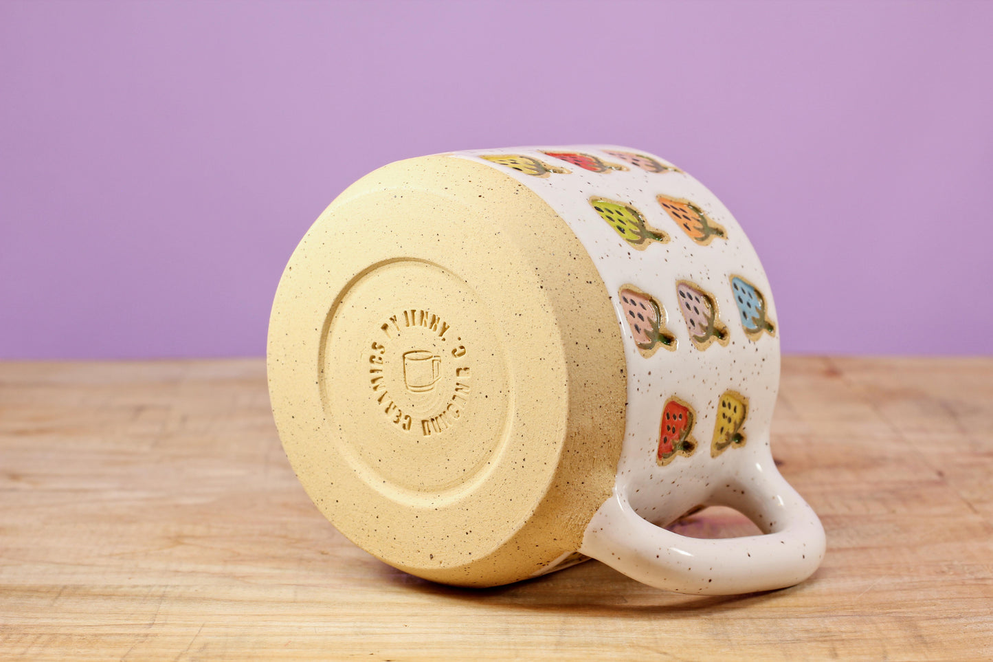 Strawberry Stamped Mug Rainbow #160- (10 oz.)