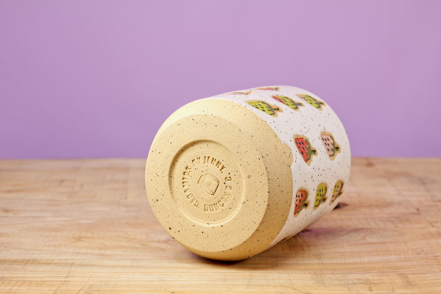 Strawberry Stamped Tumbler #161- (8.5 oz.)