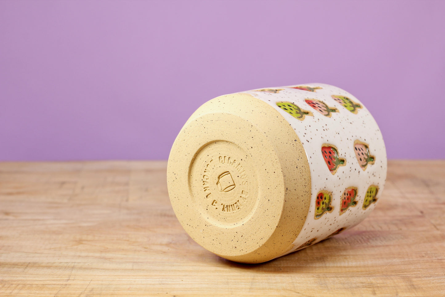 Strawberry Stamped Tumbler #162- (8.5 oz.)