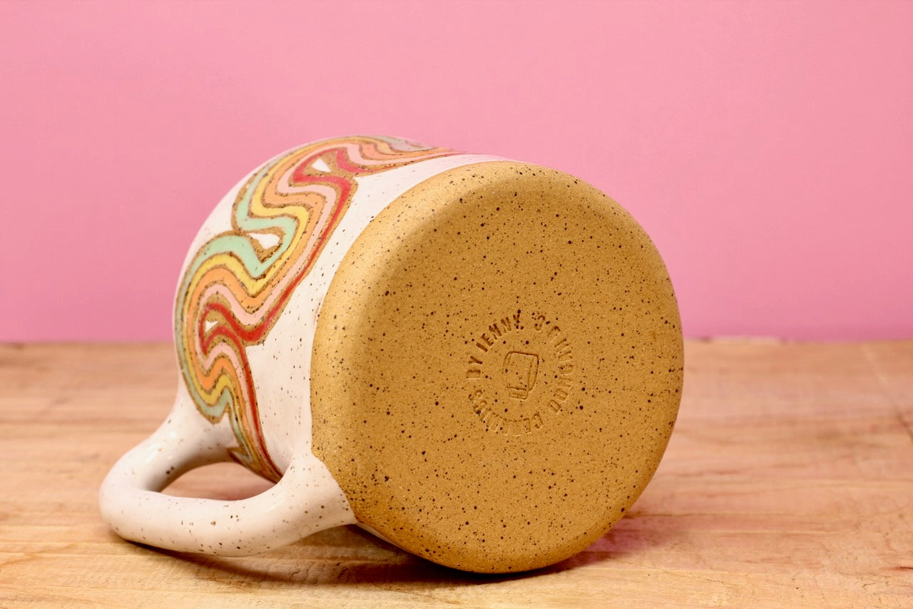 Ribbon Rainbow Mug #56-*SECOND* (12 oz.)