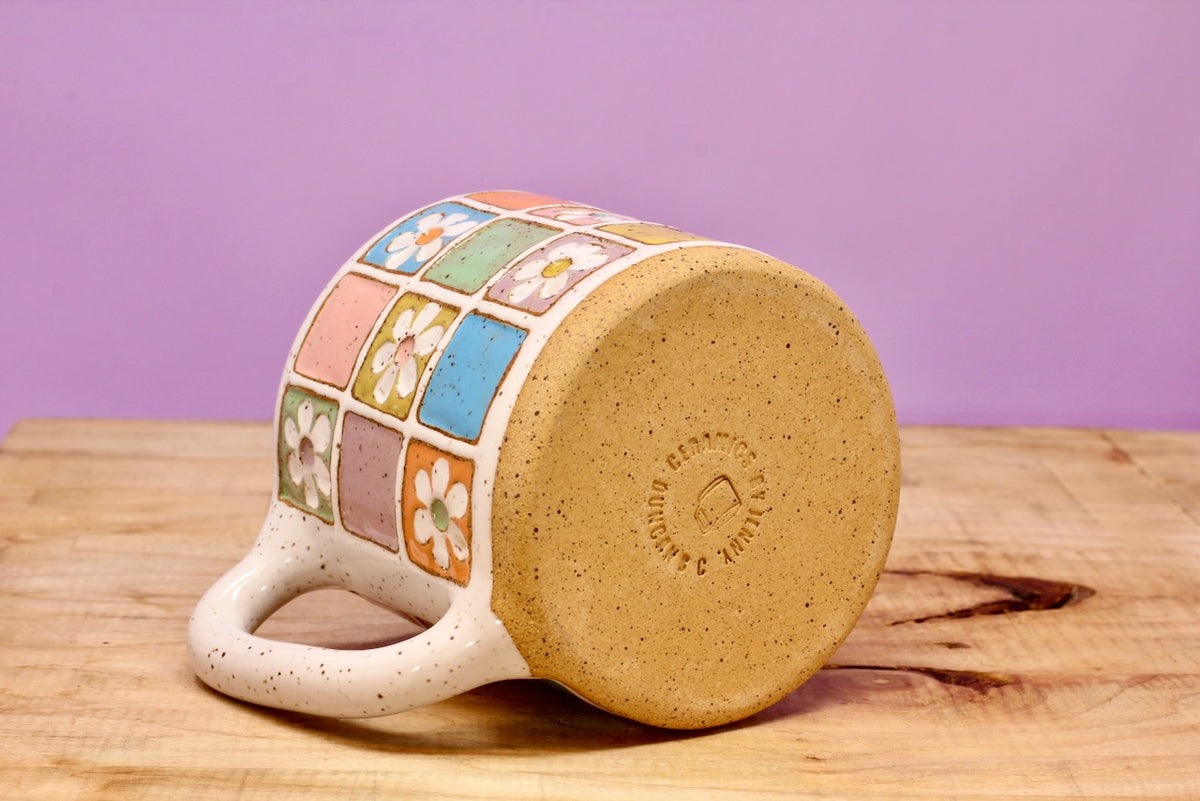 Flower Block Mug #32- (12.5 oz.)