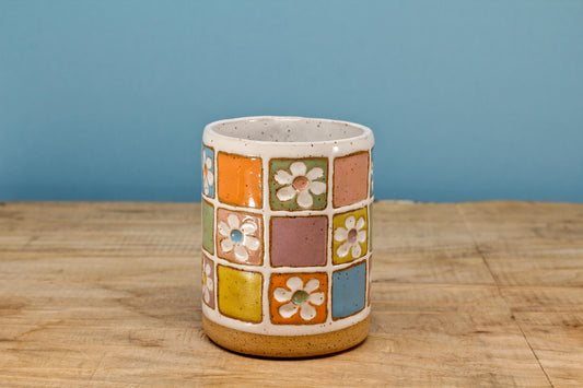 Flower Block Tumbler #29- (8.5 oz.)