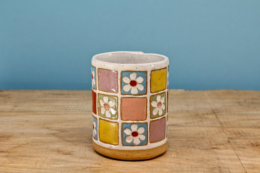 Flower Block Tumbler #30- (8.5 oz.)