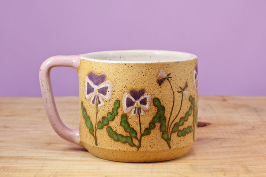 Wildflower Pansy Mug #18- (13 oz.)