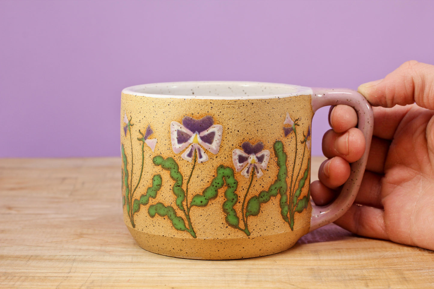Wildflower Pansy Mug #18- (13 oz.)