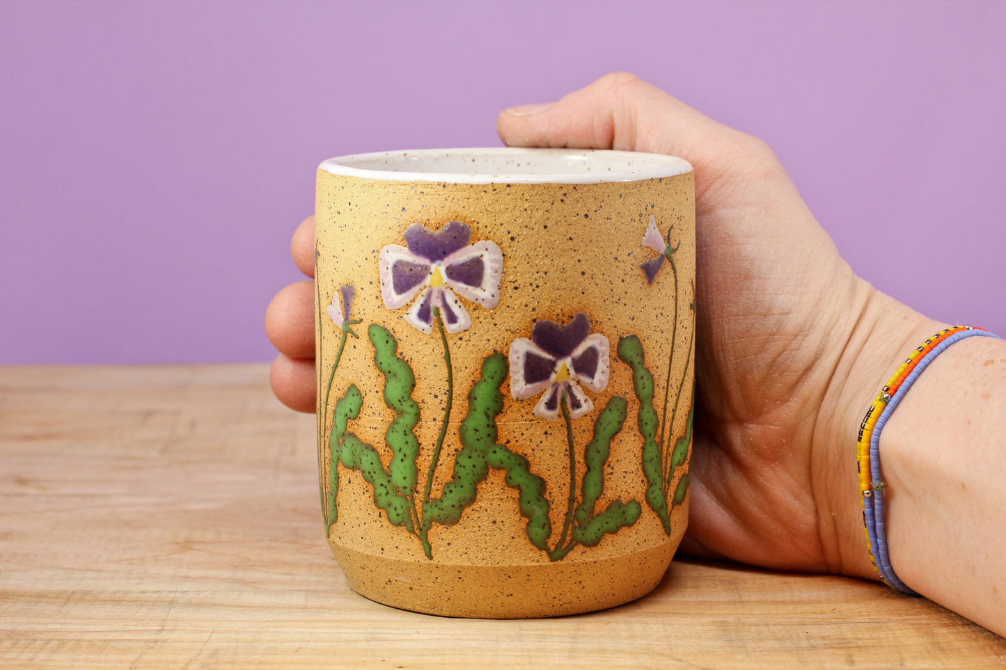 Wildflower Pansy Tumbler ##20- (9.5 oz.)