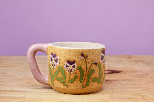 Wildflower Pansy MINI Mug #21- (6 oz.)