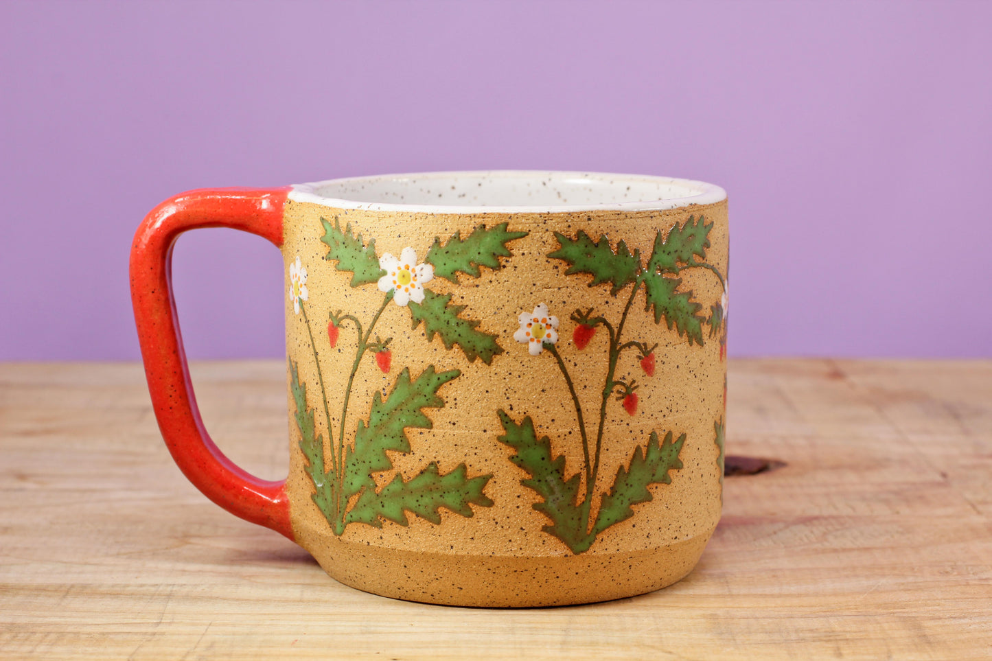 Wildflower Strawberry Mug -Red #33- (14 oz.)