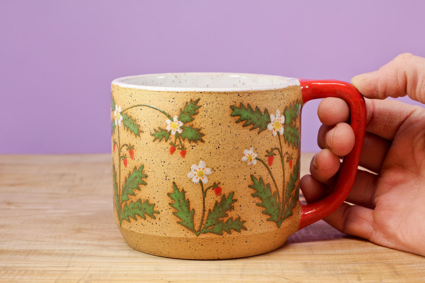 Wildflower Strawberry Mug -Red #33- (14 oz.)