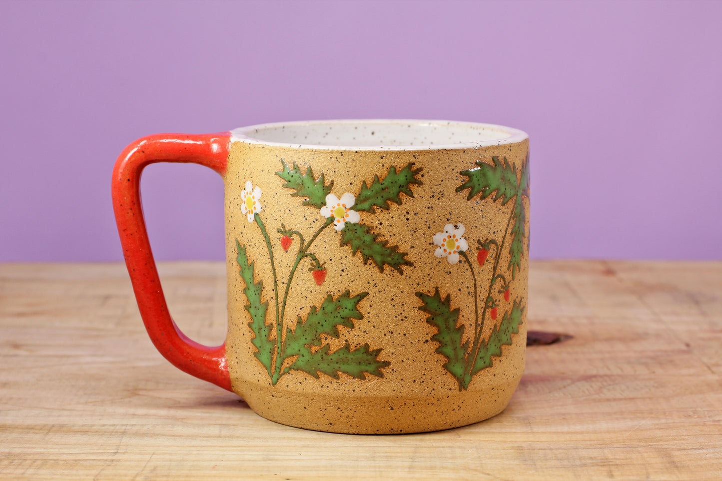 Wildflower Strawberry Mug -Red #34- (13 oz.)