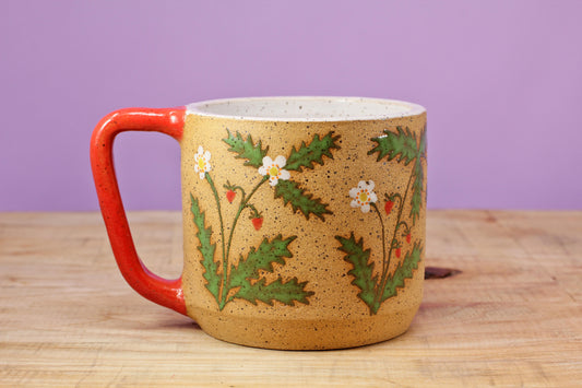 Wildflower Strawberry Mug -Red #34- (13 oz.)