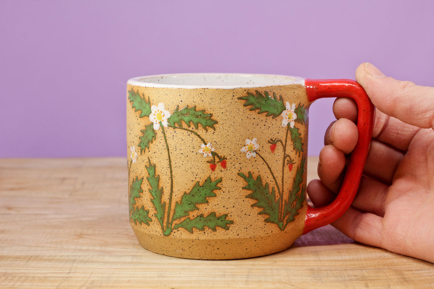 Wildflower Strawberry Mug -Red #34- (13 oz.)