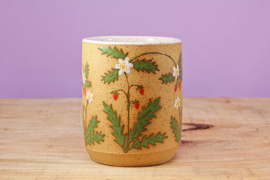 Wildflower Strawberry Tumbler #37- (10 oz.)