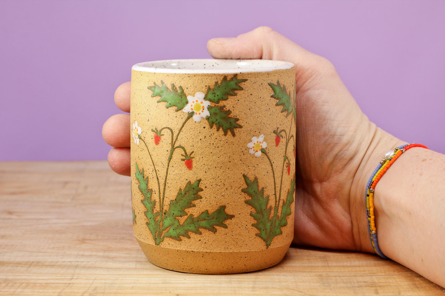 Wildflower Strawberry Tumbler #37- (10 oz.)