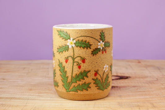 Wildflower Strawberry Tumbler #38- (9 oz.)
