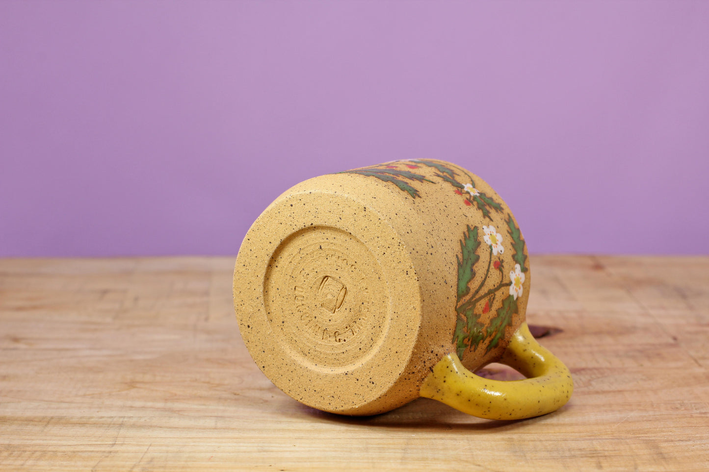 Wildflower Strawberry MINI Mug -Yellow #40-(5.5 oz.)