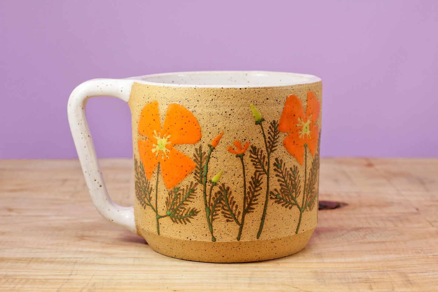 Wildflower California Poppy Mug #41- (14 oz.)