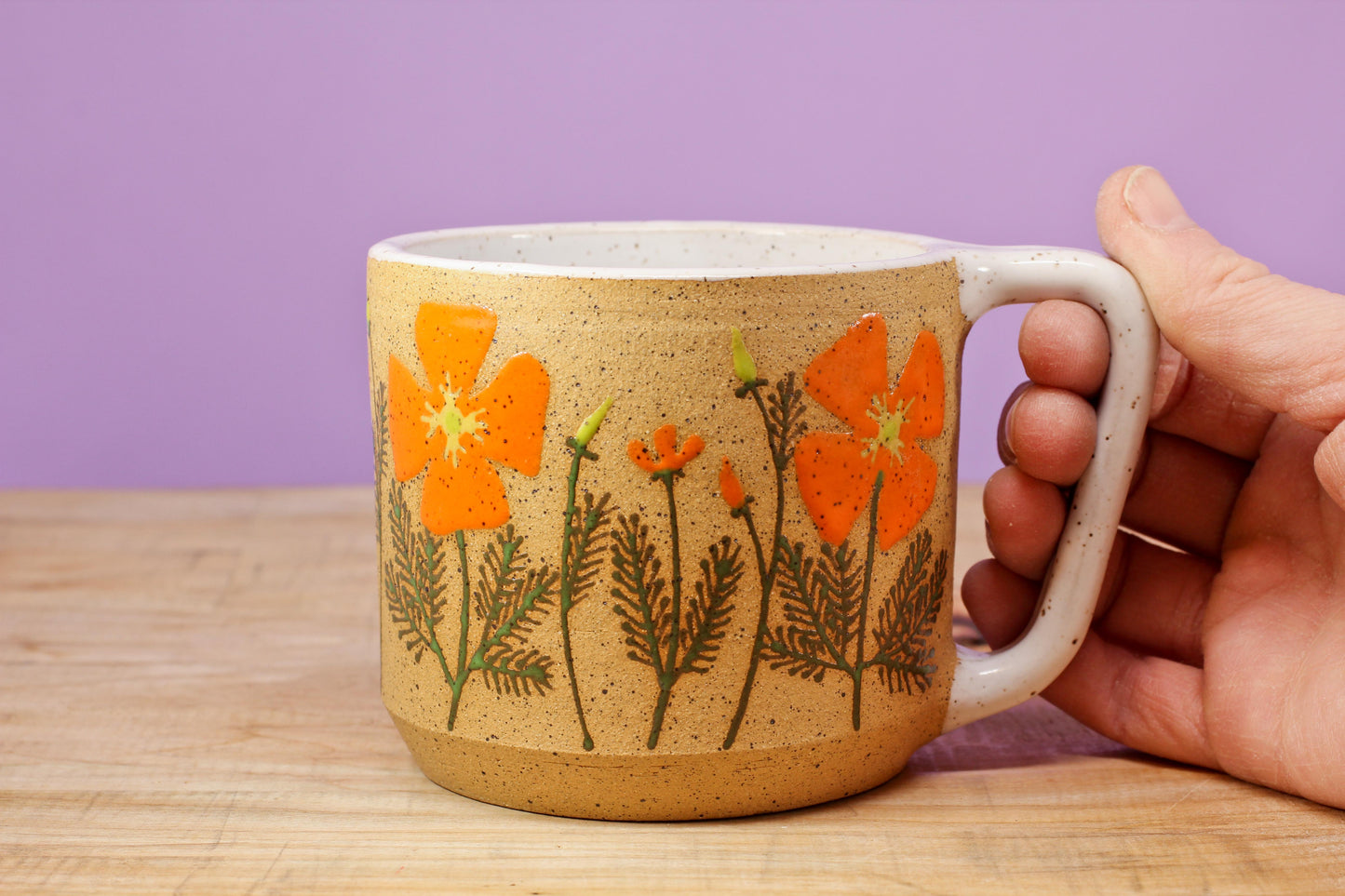Wildflower California Poppy Mug #41- (14 oz.)