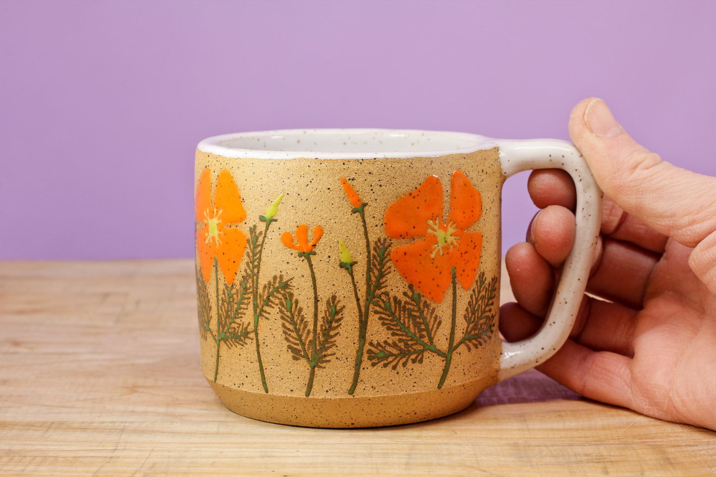 Wildflower California Poppy Mug #42- (12.5 oz.)