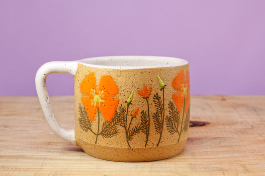 Wildflower California Poppy Mug #44- (11 oz.)