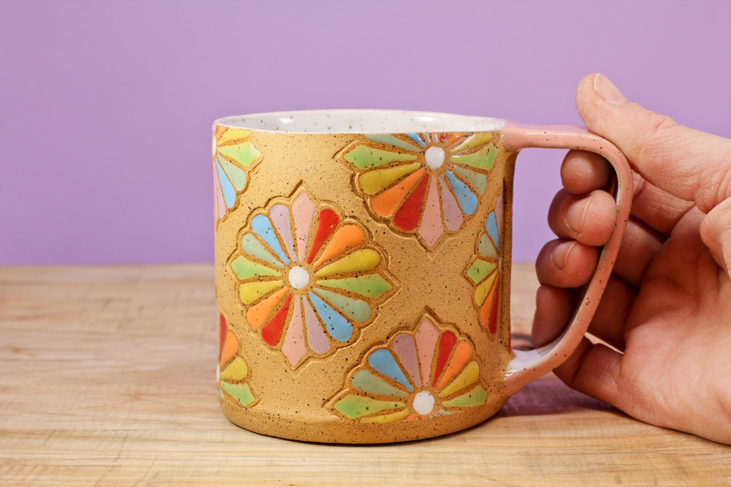 Dresden Quilt Mug-Pink #53- (13 oz.)