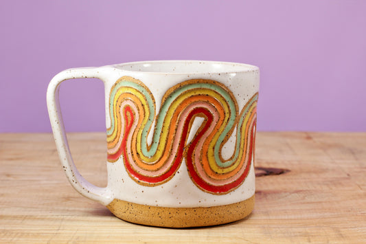Ribbon Rainbow Mug #57- (12.5 oz.)
