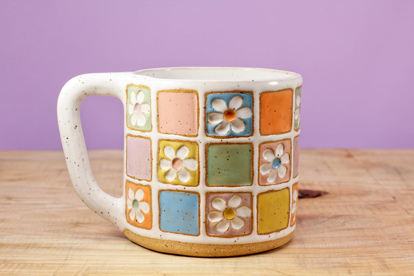 Flower Block Mug #69- (13 oz.)