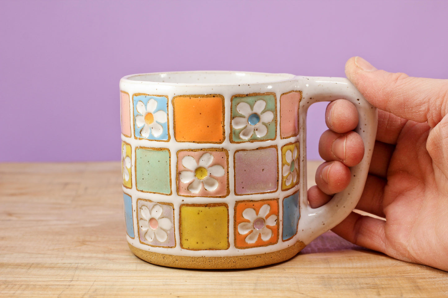 Flower Block Mug #69- (13 oz.)