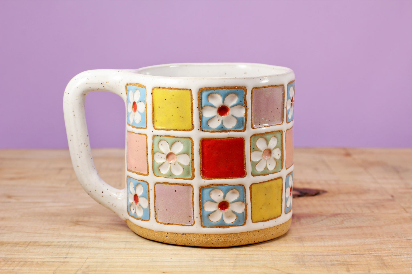 Flower Block Mug #71- (13 oz.)