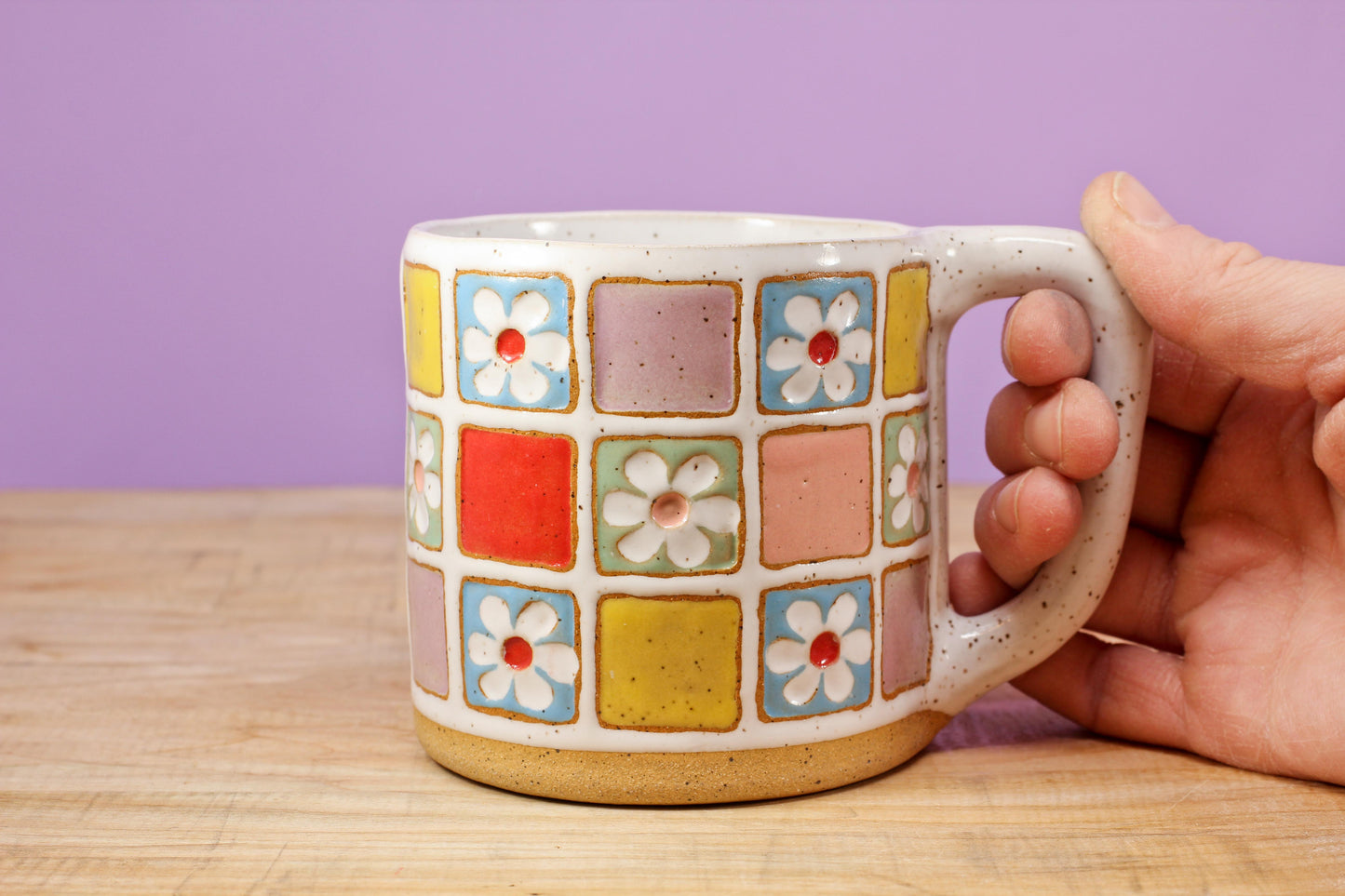 Flower Block Mug #71- (13 oz.)