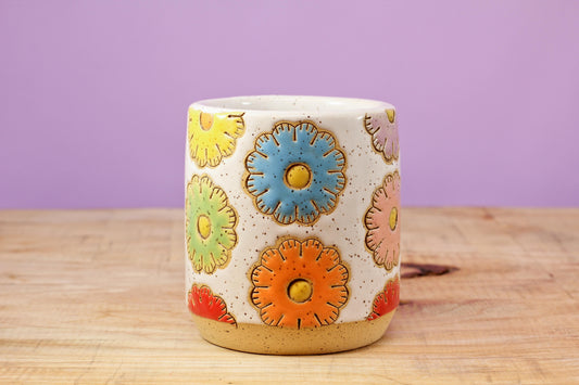 Sugar Cookie Flower Tumbler #128- (8.5 oz.)