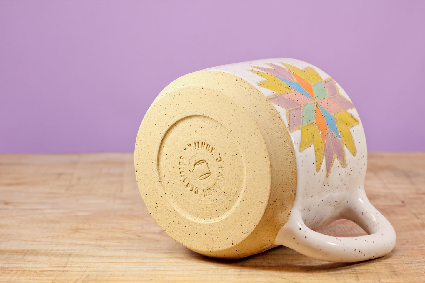 Star Block Quilt Mug-Purple #134- (11.5 oz.)