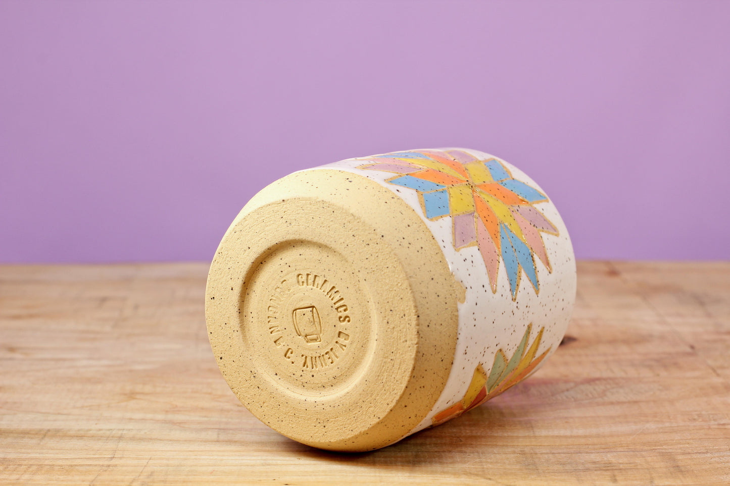 Star Block Quilt Tumbler-Pink #135- (9 oz.)