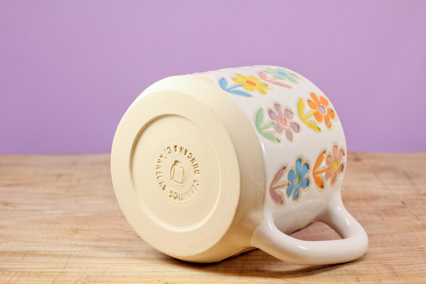 Stemmed Flower Mug-Purple #141- (12 oz.)