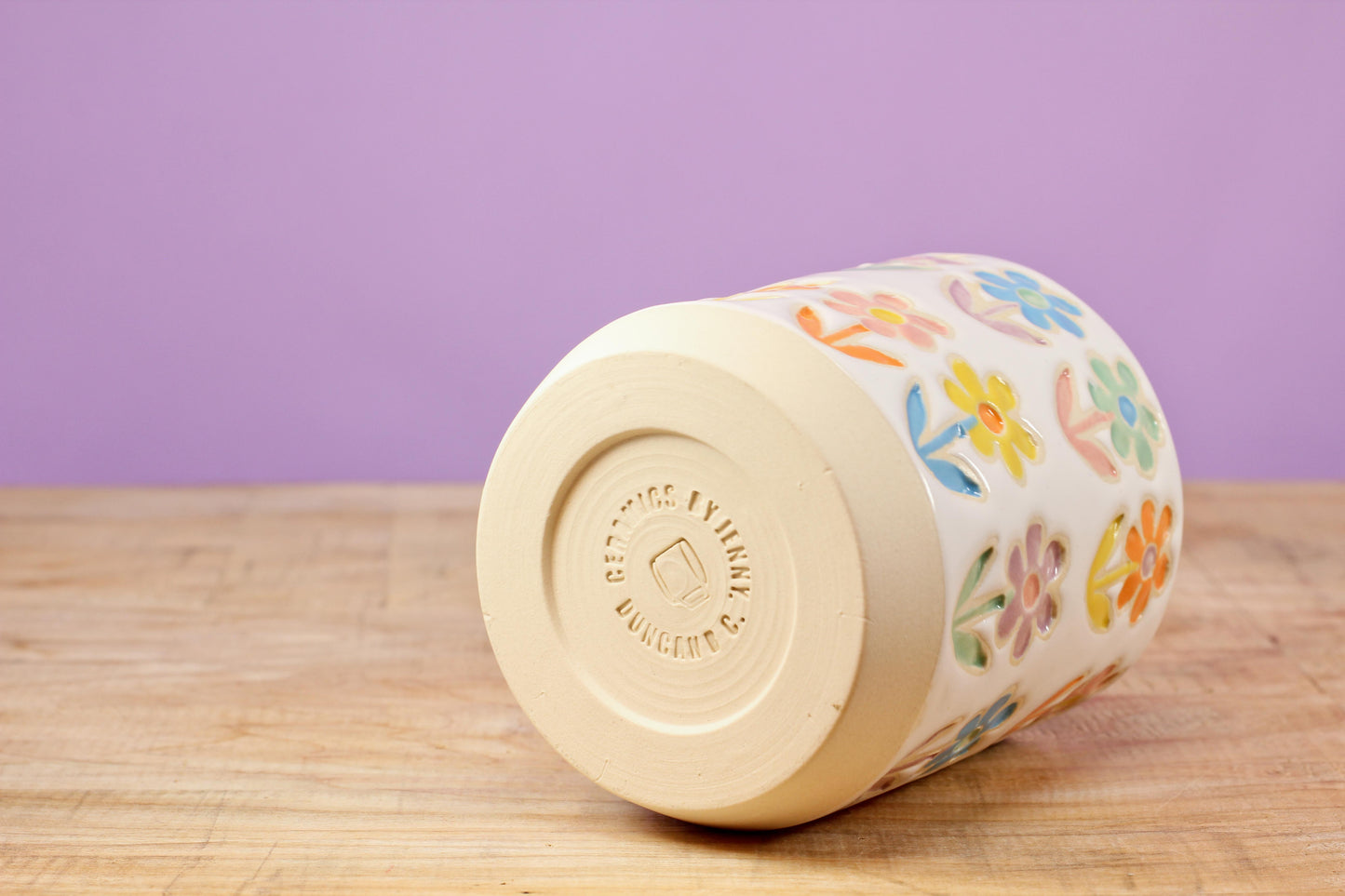 Stemmed Flower Tumbler-pink #143- (10 oz.)