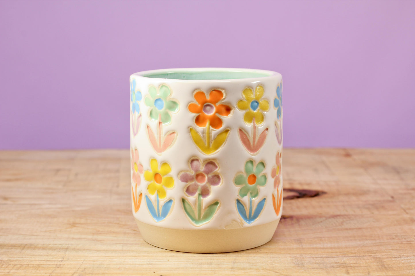 Stemmed Flower Tumbler-Turqu. #144- (8.5 oz.)