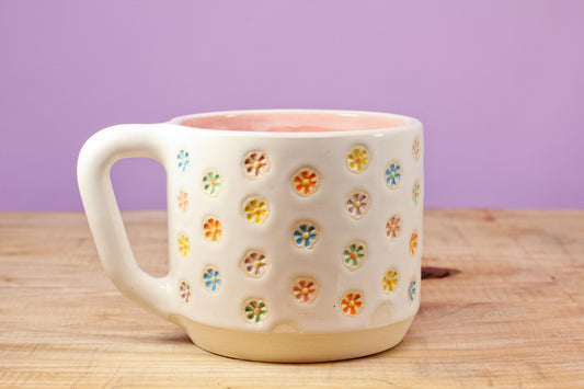 "Tiny Flower" Mug-Pink #146- (11.5 oz.)