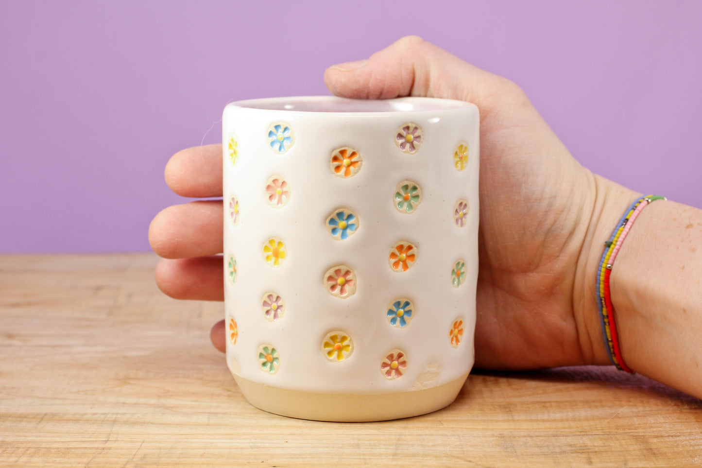 "Tiny Flower" Tumbler-Purple #151- (9 oz.)