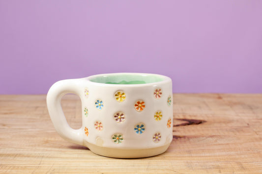 "Tiny Flower" MINI Mug-Turqu #153- (5 oz.)