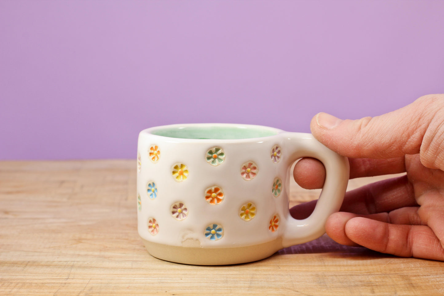 "Tiny Flower" MINI Mug-Turqu #153- (5 oz.)