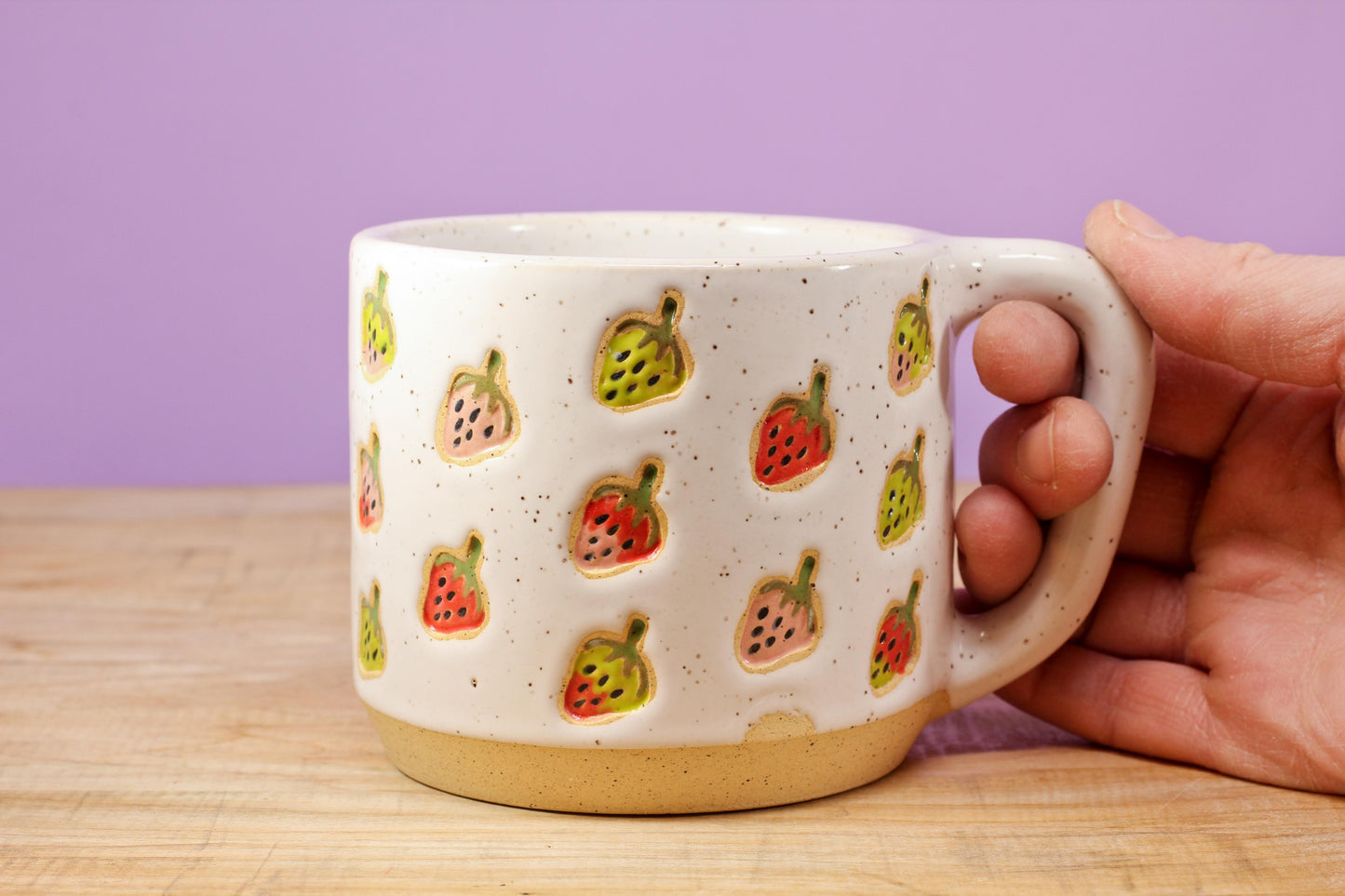Strawberry Stamped Mug #154- (14.5 oz.)